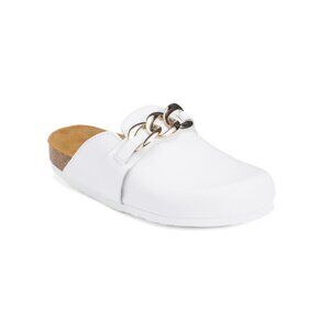 PLAKTON White Made In Spain Leather Home Comfort Footbed Sandals